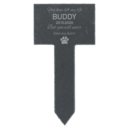 Personalised Dog Memorial Slate Plant Markers Laser Engraved Garden Labels For Outdoor Plants