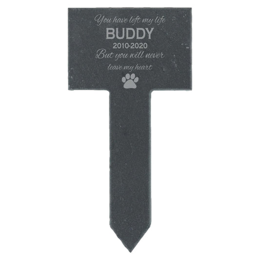 Personalised Dog Memorial Slate Plant Markers Laser Engraved Garden Labels For Outdoor Plants