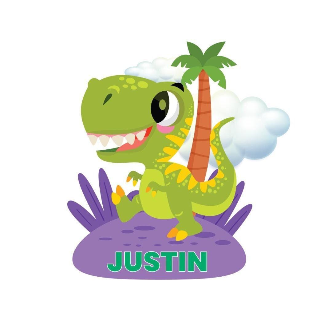 Personalised Raptor Dinosaur Wall Sticker Name Vinyl Decal Boys Kids Nursery Bedroom