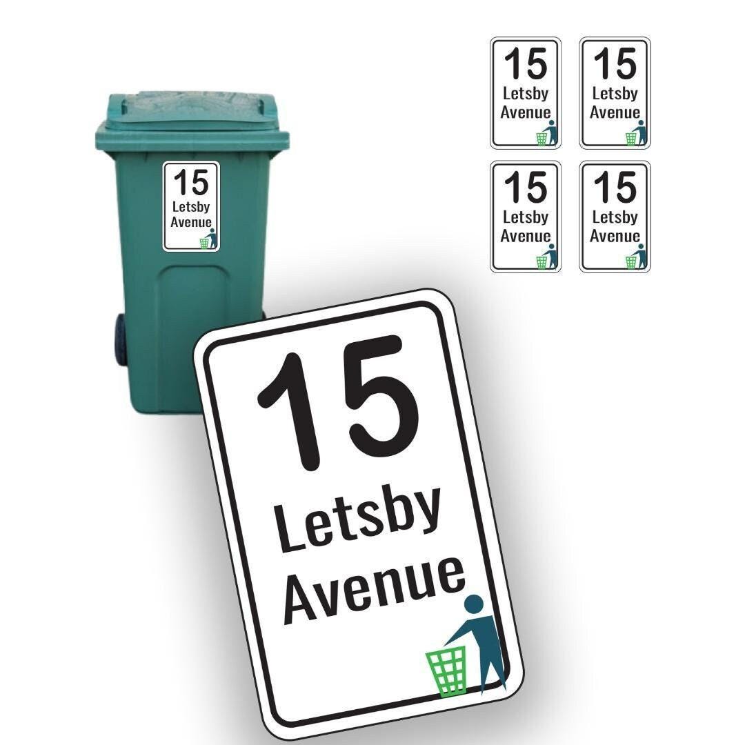 Personalized Wheelie Bin Sticker: Custom House Number & Street Name