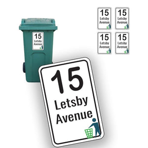 Personalized Wheelie Bin Sticker: Custom House Number & Street Name