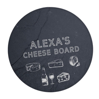 Personalised Engraved Cheese Slate Board Cutting Chopping Serving Placemats