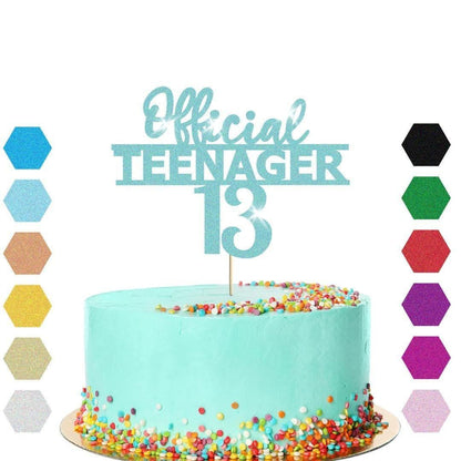 Personalised Official Teenager Glitter Cake Topper Birthday Gift Cake Decoration