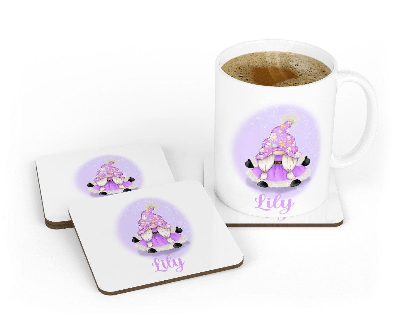 Personalised Gonk Mug & Coaster Set, Custom Name Christmas Gift