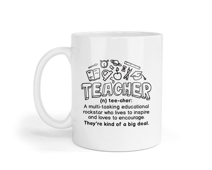 Teacher Rockstar Definition Ceramic Mug & Coaster Set