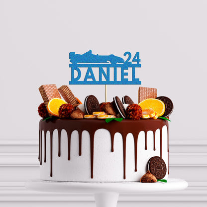 Personalised F1 Car Cake Topper Custom Formula 1 Racing Decoration! Any Name and Age