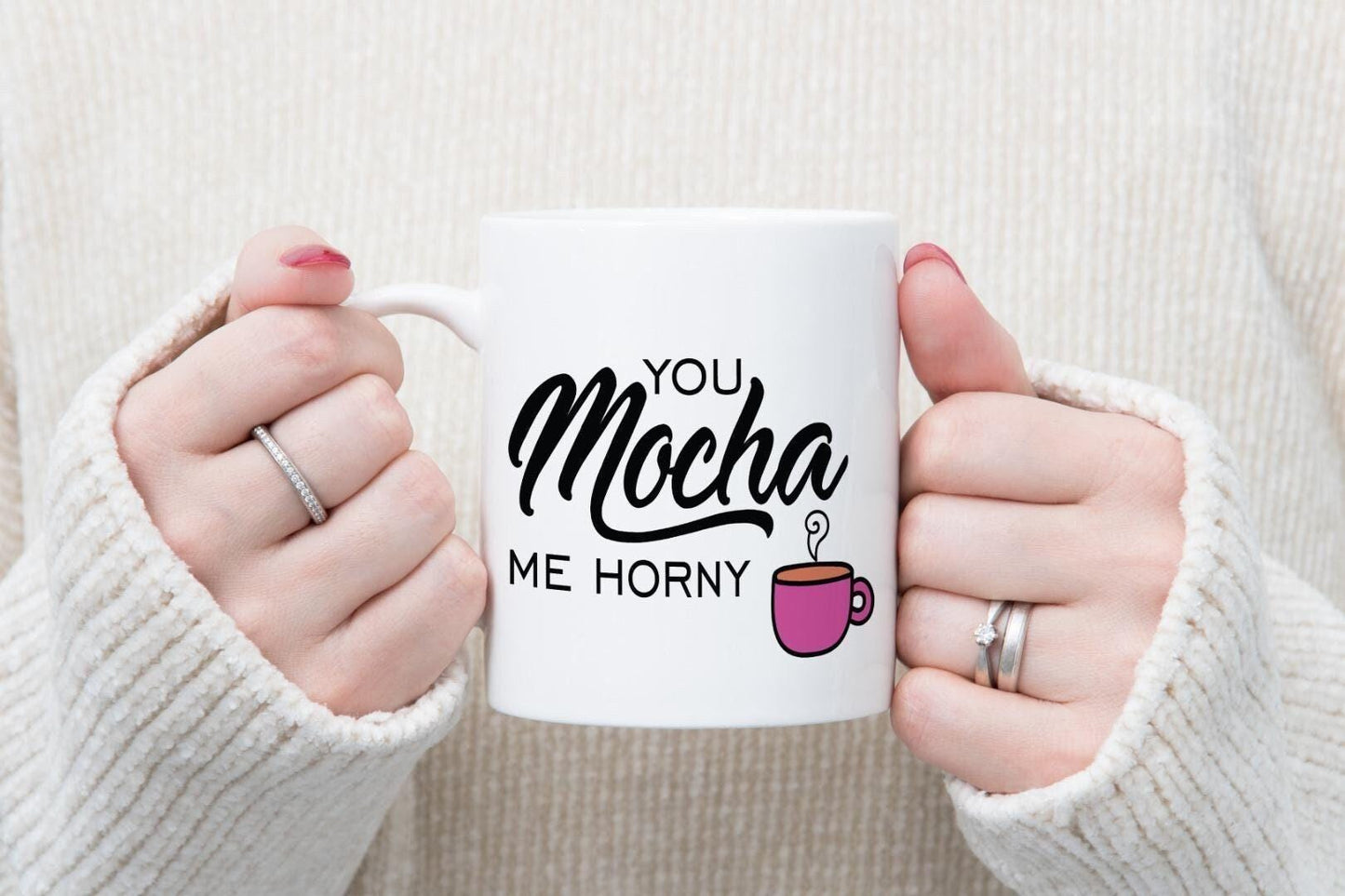 Mocha Horny Mug & Coaster Set Funny Sarcastic Birthday Christmas Coffee Gift