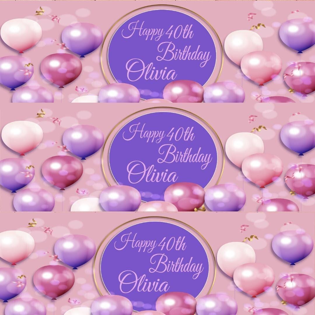 Personalised Birthday Banner: Pink Theme Party Decor