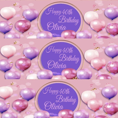 Personalised Birthday Banner: Pink Theme Party Decor