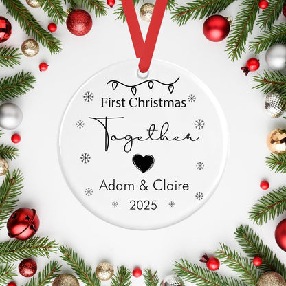 Personalised First Christmas Together Bauble Engaged Decoration Ornament Gift