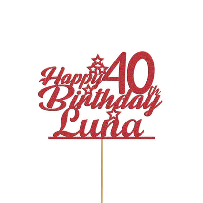 Personalised Glitter Cake Topper: Customise With Any Name & Age