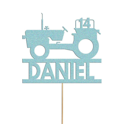Custom Tractor Birthday Cake Topper Personalised Farm Farming Cake Decoration Any Name & Age