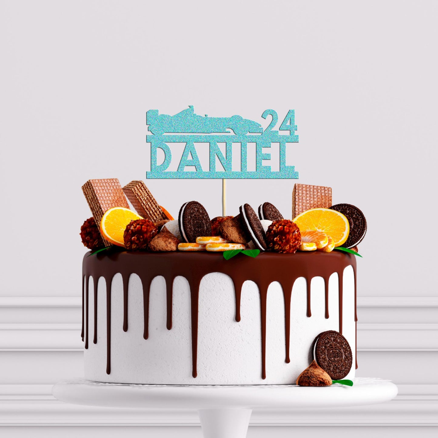 Personalised F1 Car Cake Topper Custom Formula 1 Racing Decoration! Any Name and Age