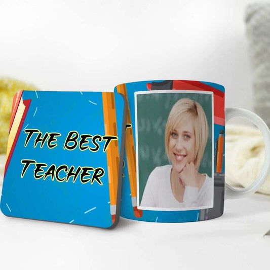Personalized Photo Mug & Coaster Gift Set: Teacher Keepsake