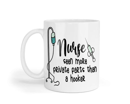 Nurse Mug & Coaster Set Seen More Private Parts Than Hooker Funny Christmas Gift