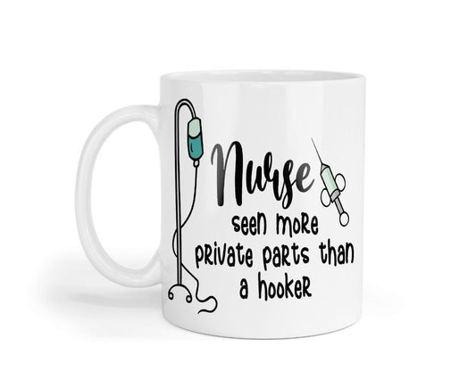 Nurse Mug & Coaster Set Seen More Private Parts Than Hooker Funny Christmas Gift