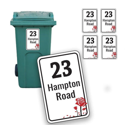Personalised Dustbin Stickers Waterproof Vinyl  Bin Stickers With Streetnamenumber