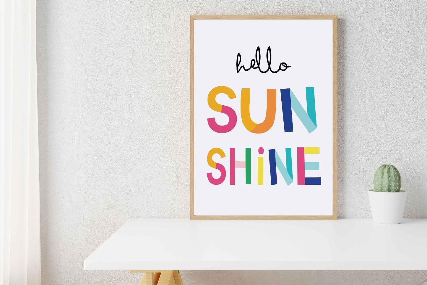 Hello Sunshine Print: Colorful Nursery Wall Decor