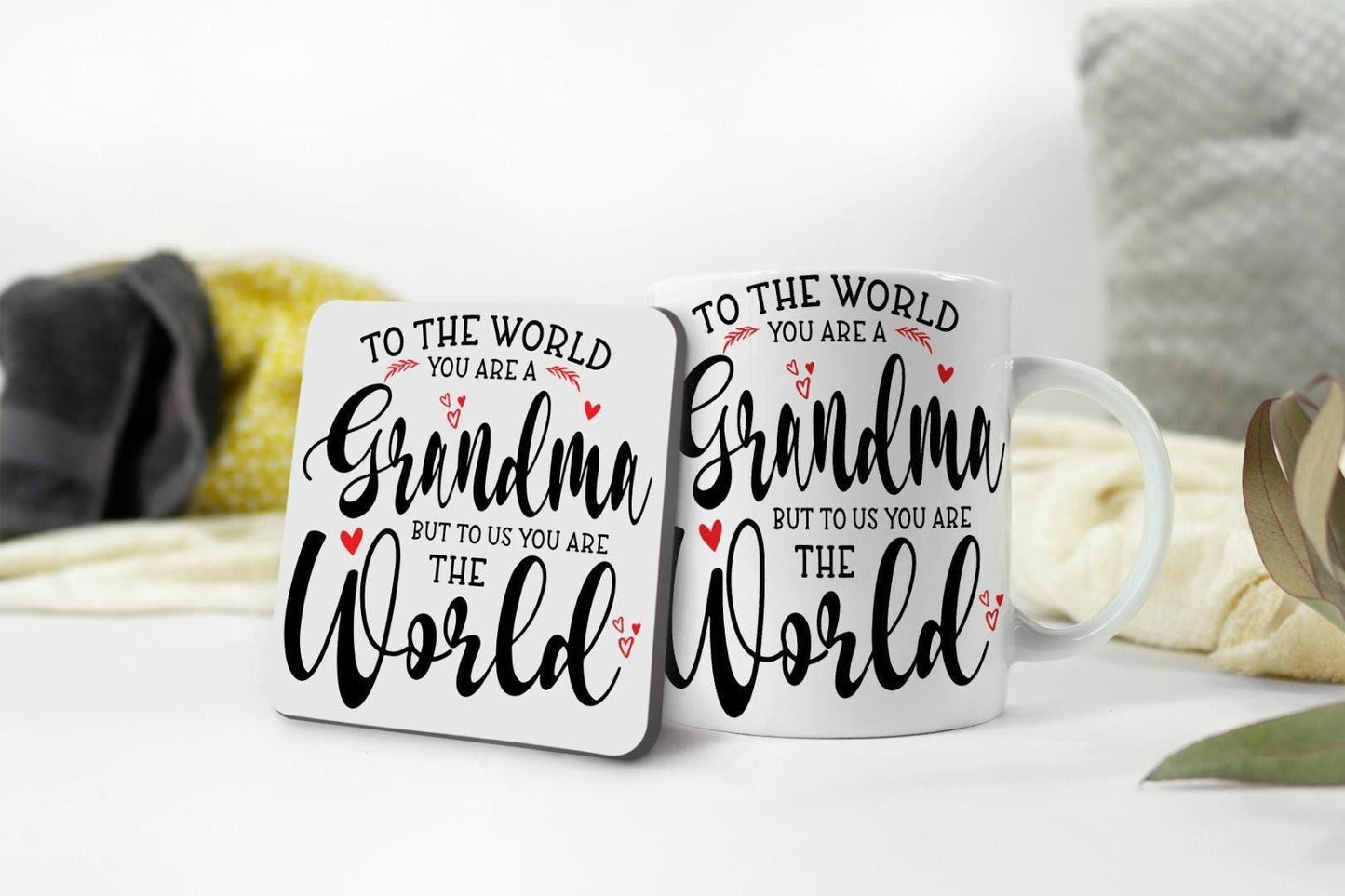 Grandma Mug & Coaster Set, Mother's Day Gift