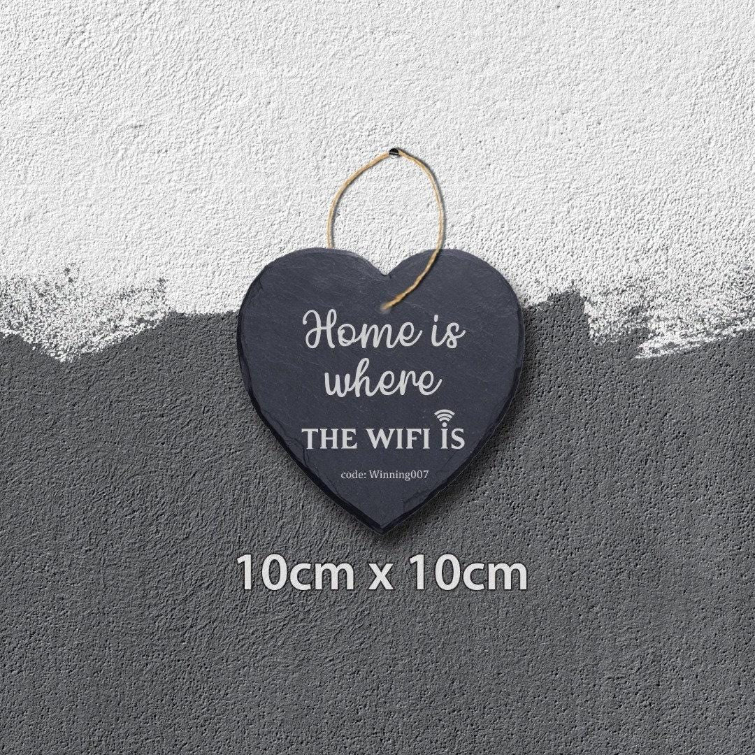 Family Wifi Code Home Guest Personalised Hanging Slate Sign House Warming Gift