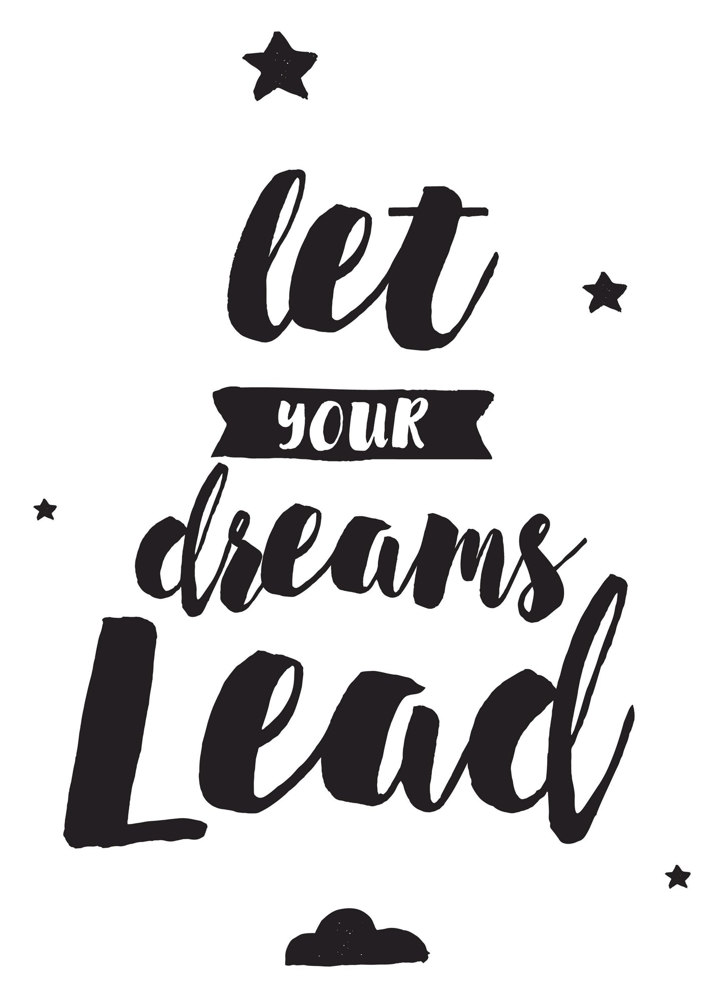 Let Your Dreams Lead Inspirational Positive Thoughts Quote Poster Print Wall