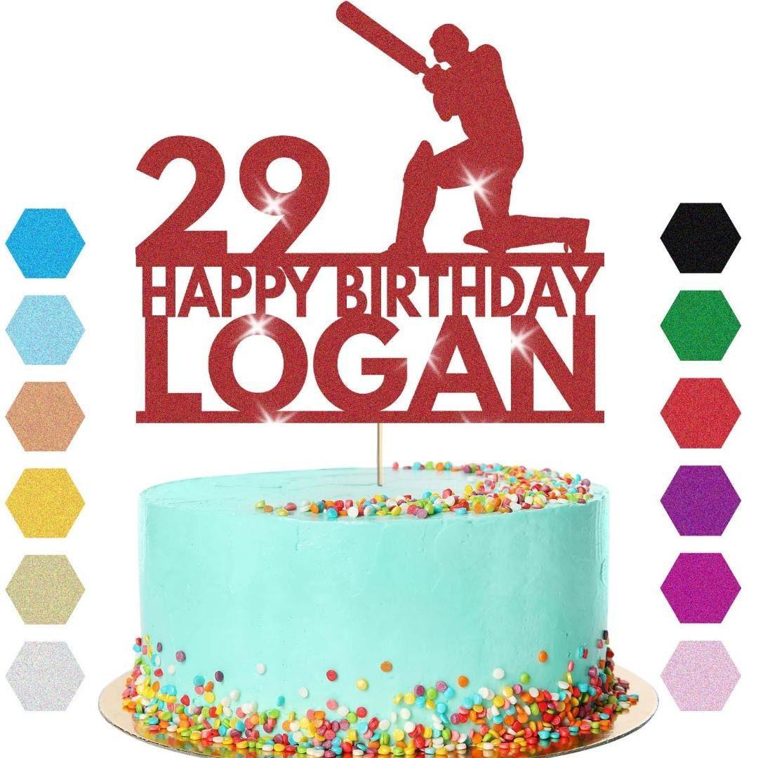 Cricket Cake Topper Personalised Batsman Birthday Cake Decoration Any Name Age