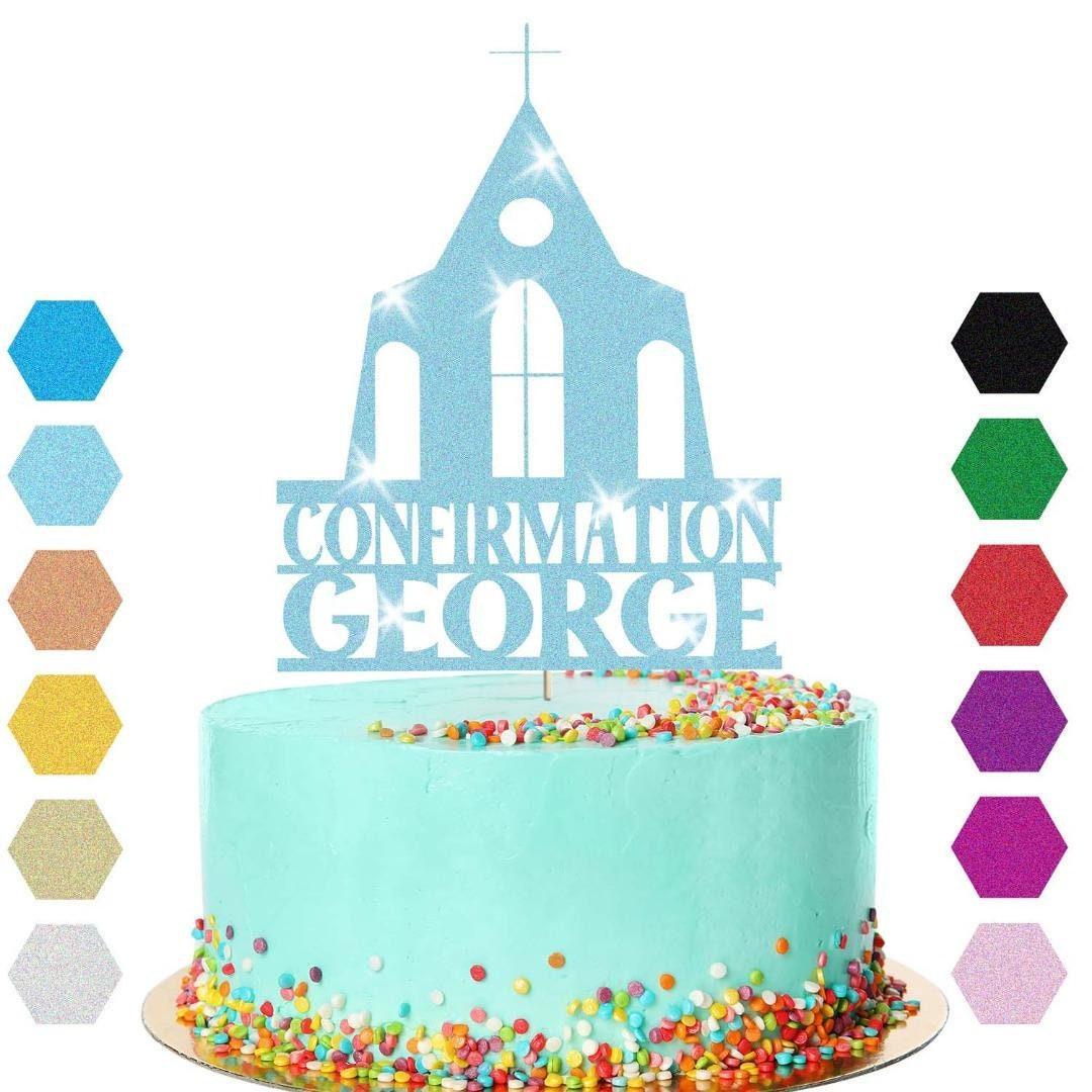 Personalised Church Confirmation Cake Topper Congratulation Birthday Cake Any Name