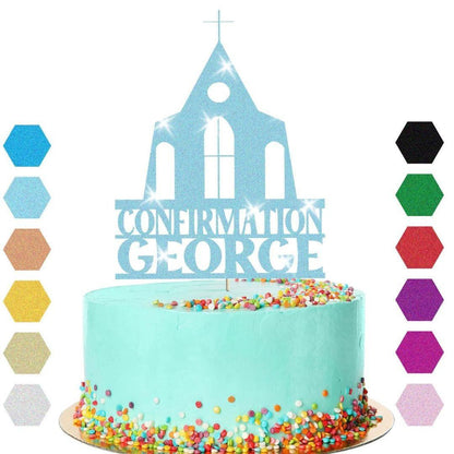 Personalised Church Confirmation Cake Topper Congratulation Birthday Cake Any Name