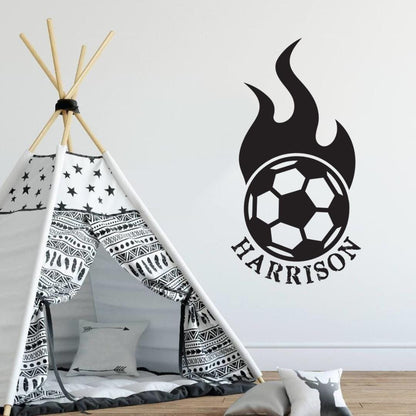 Personalised Football Name Wall Sticker Decal Custom Vinyl Kids Bedroom Adhesive