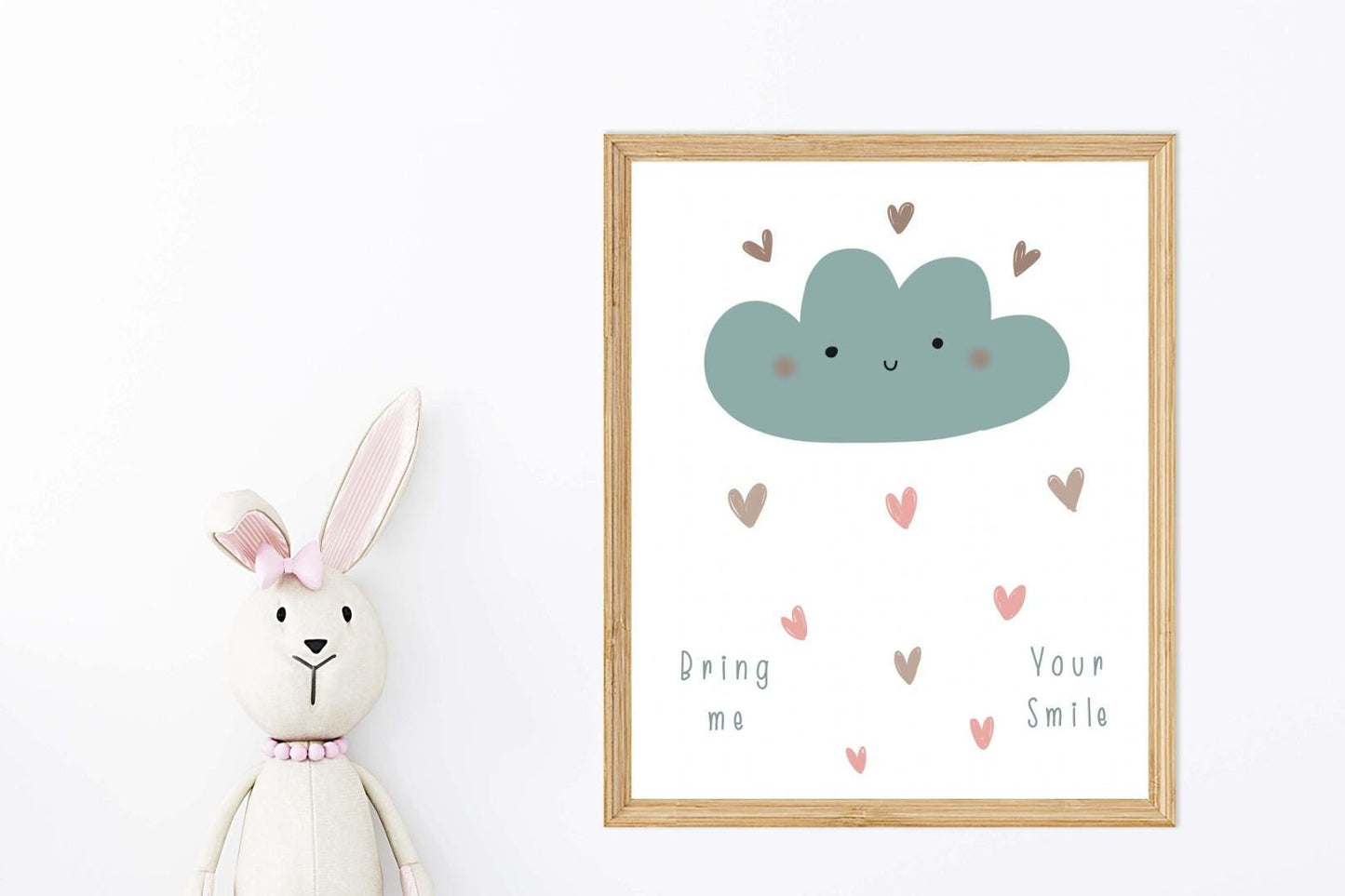 Bring Me Cloud Kids Boho Watercolour Hand Painted Effect Nursery Wall Art Poster