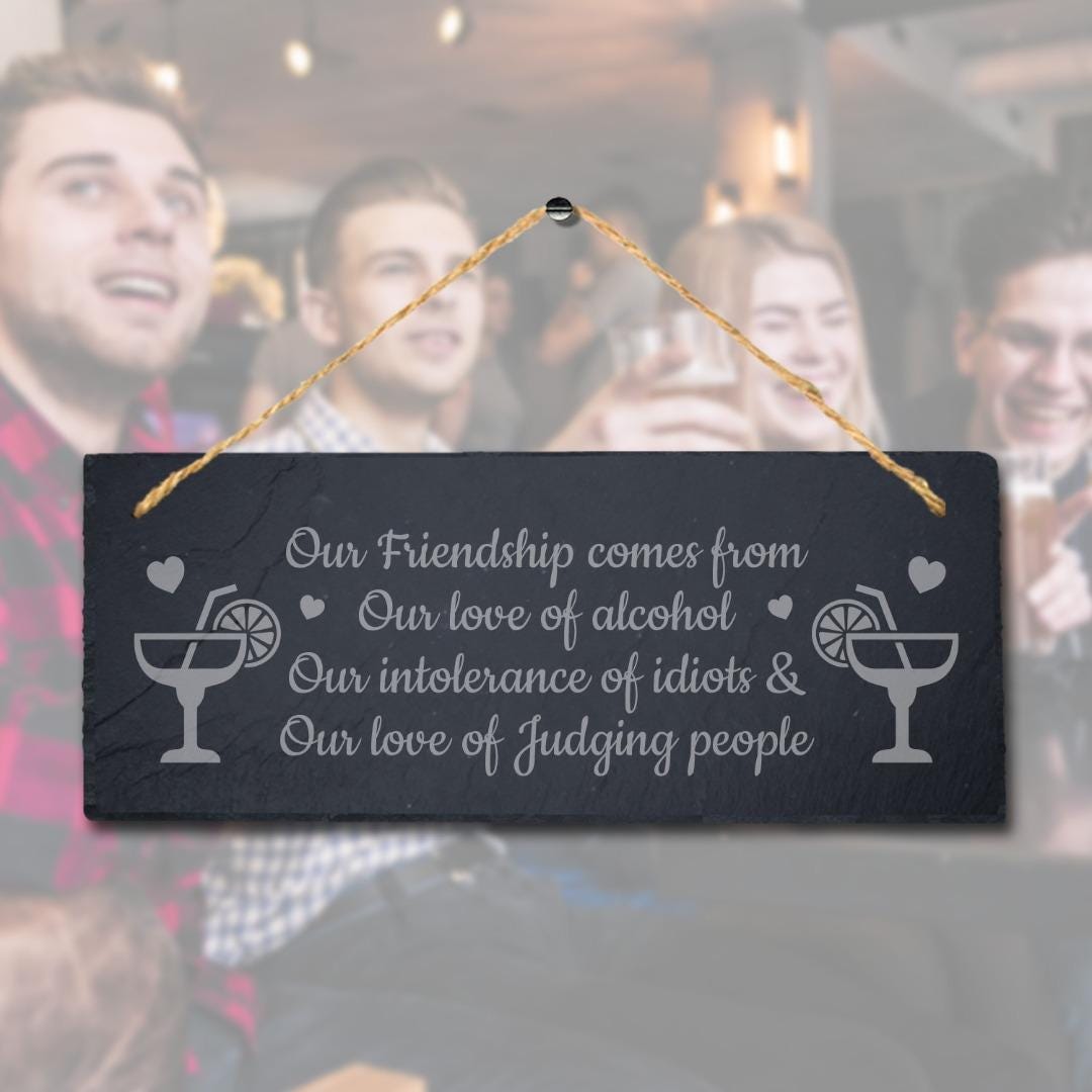 Our Friendship Comes From Engraved Hanging Slate Friendship Day Gift Plaque Sign