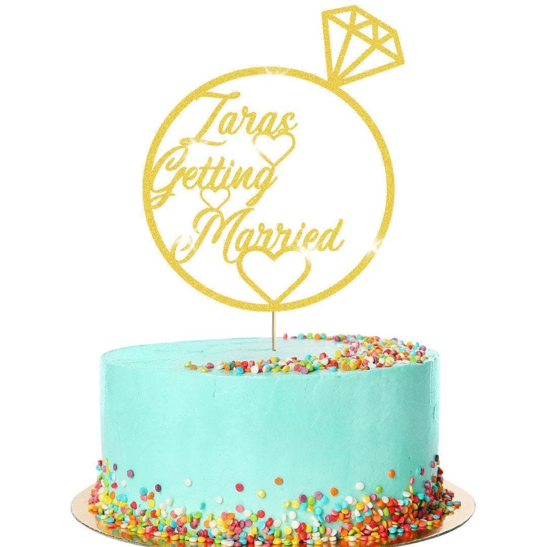 Customized Glitter Bridal Shower Cake Topper For Wedding Party Decoration