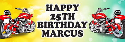 Personalised Motocross Birthday Banner: Custom Party Decoration (Set of 2)