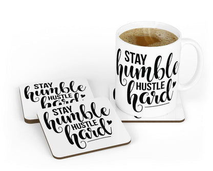 Stay Humble Mug & Coaster Set Inspirational Birthday Motivational Coffee Gift