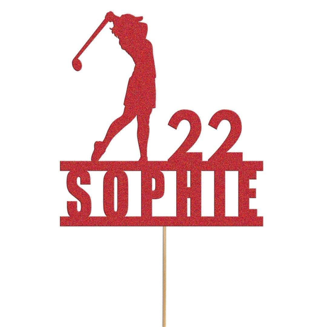 Custom Golf Cake Topper Personalised Lady Golfer Decoration  Golfing Theme Any Name & Age