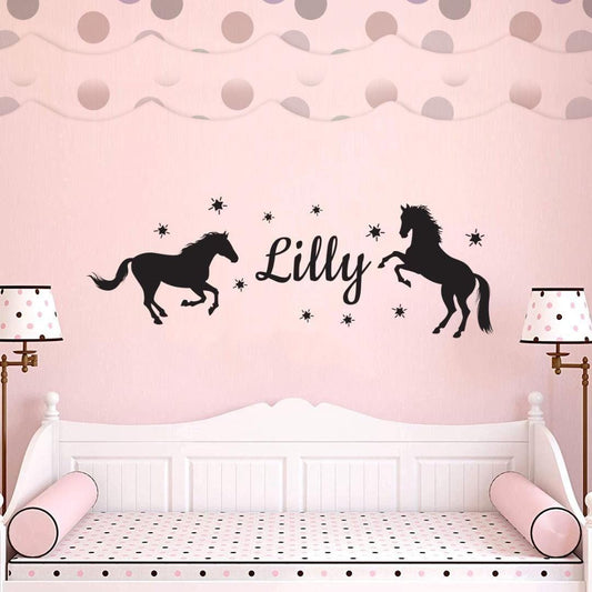Personalised Horse Name Wall Sticker Decal Girls Custom Made Bedroom Vinyl