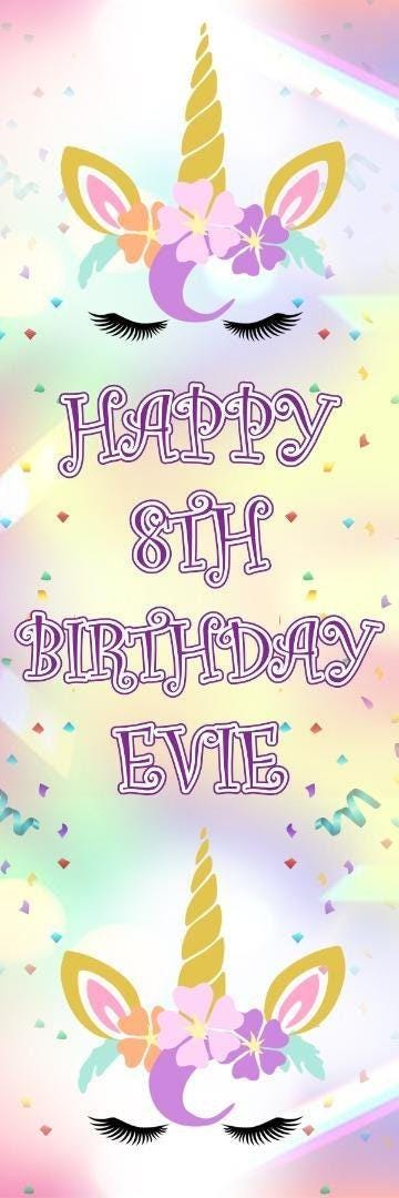 Personalised Unicorn Birthday Banner: Custom Party Decoration (Set of 2)