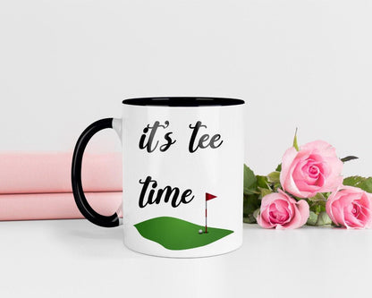 Tee Time Chuckles Humorous Golfers Mug & Coaster Set  Ideal For Birthdays And Christmas