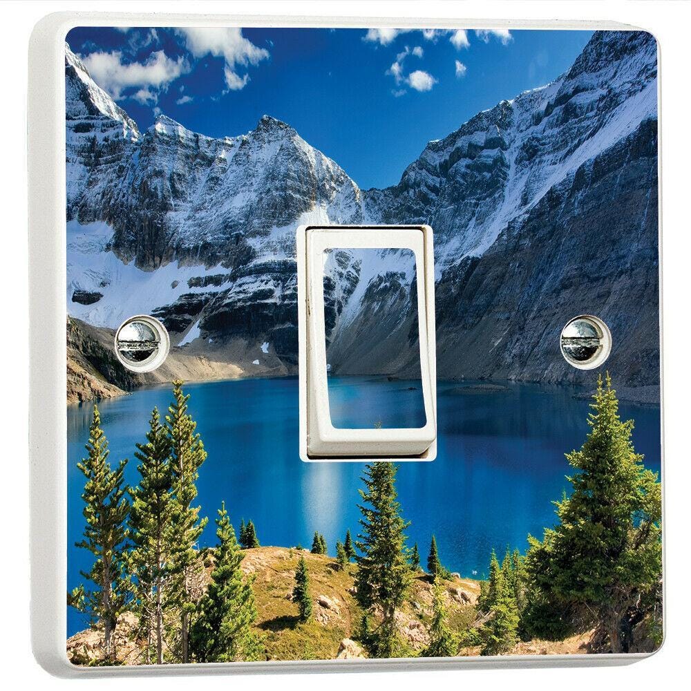 Mountains Forest Fog Lakes 3d Light Switch Sticker Cover Vinyl Skin Wall Decal