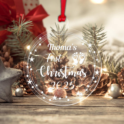 Personalised First Christmas Bauble Daughter Son Any Name Year Christmas Tree Decor