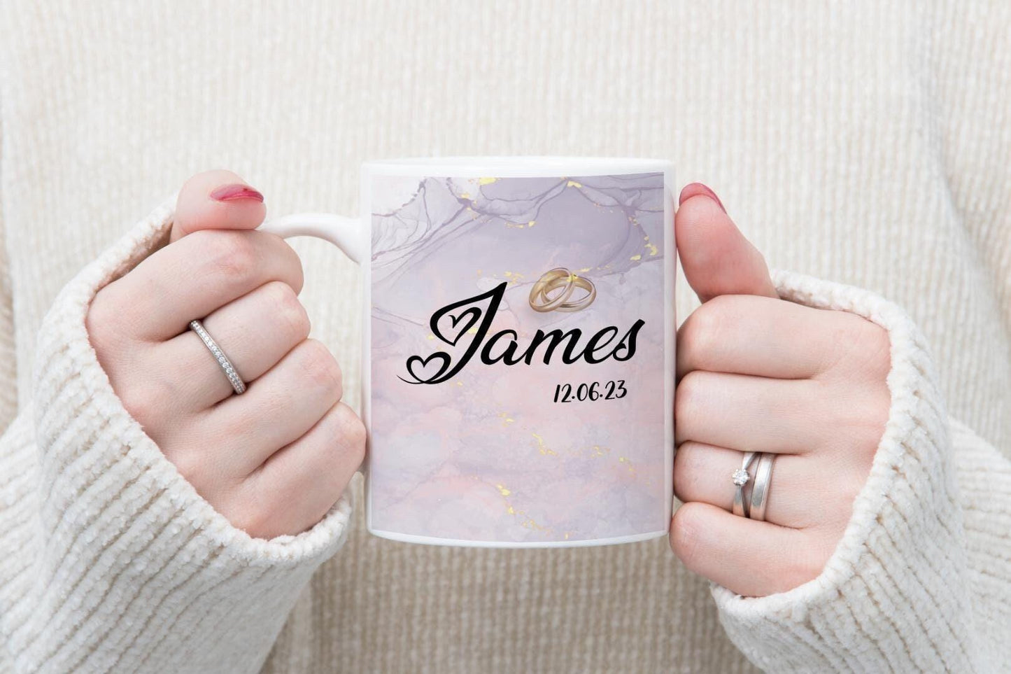 Personalised Couple Coffee Mug Set Wedding Day Gift For Couples Anniversary Mug With Customdatename