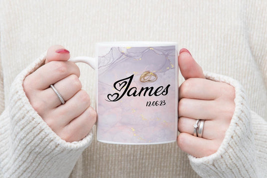 Personalised Couple Coffee Mug Set Wedding Day Gift For Couples Anniversary Mug With Customdatename
