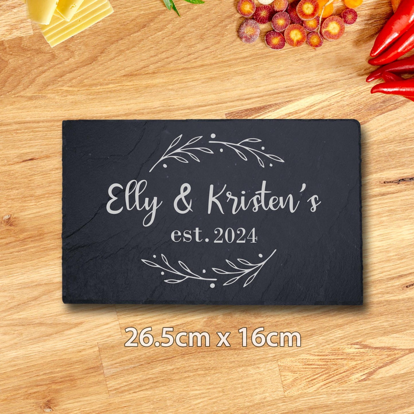 Personalised Slate Plaque Serving Board Laser Engraved Stone Tray Art Home Gift