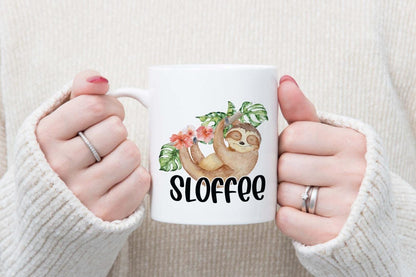 Sloth Coffee Mug Gift Set, Funny Tea Cup and Coaster