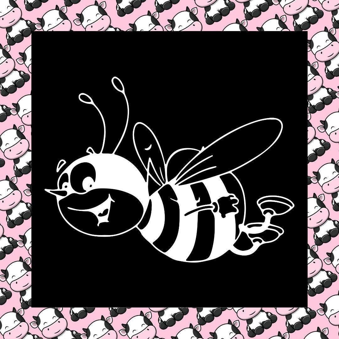 Smiling Bumble Bee Art Window Laptop Fun Sticker Vinyl Decal