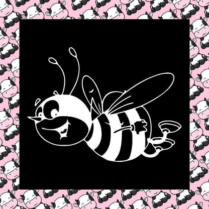 Smiling Bumble Bee Art Window Laptop Fun Sticker Vinyl Decal