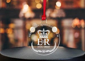 Queen Elizabeth ll Christmas Bauble Remembrance Memorial Memory Keepsake