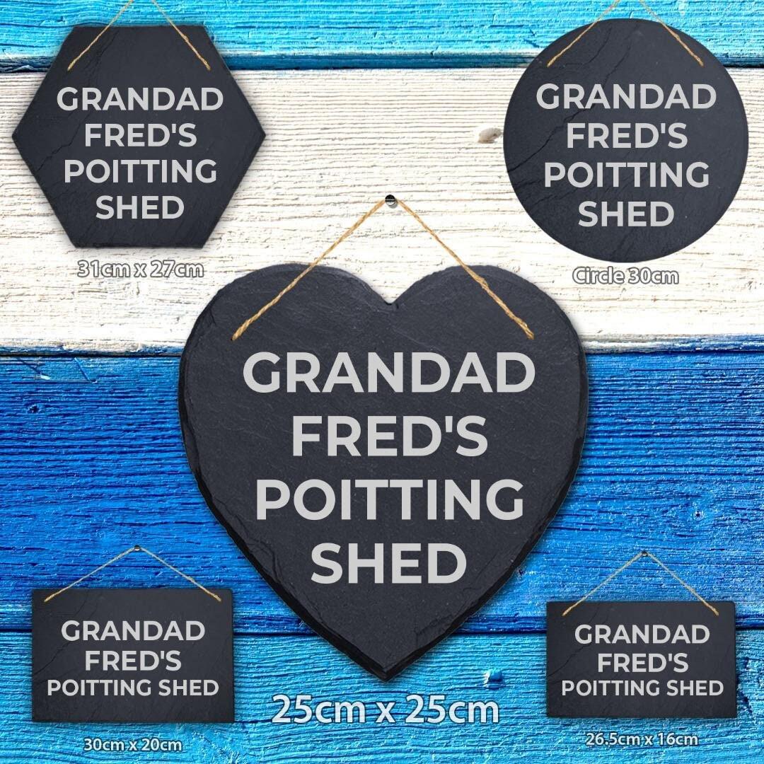Personalised Slate Plaque Sign Shed Garden Laser Engraved Stone