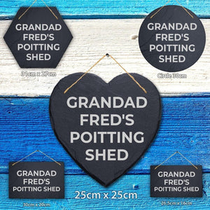 Personalised Slate Plaque Sign Shed Garden Laser Engraved Stone