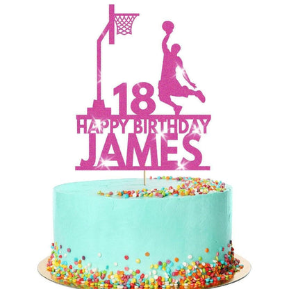 Personalised Basketball Birthday Cake Topper - Custom Sports Party Decoration